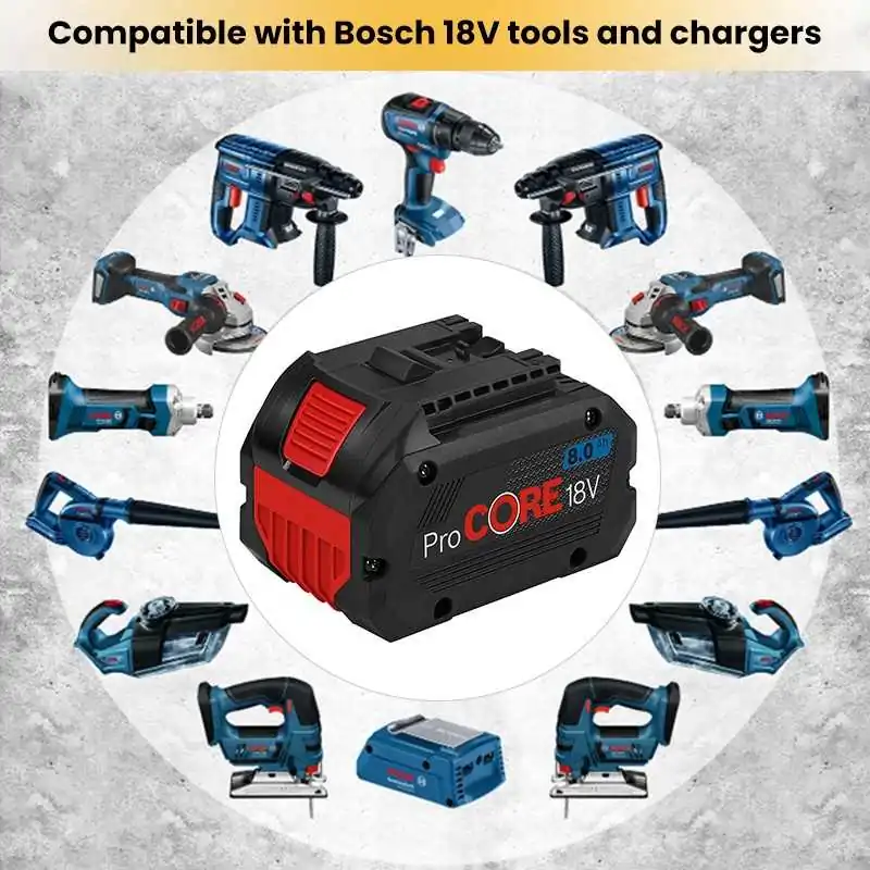 18V 8000mAh Tool Drill Battery for Bosch BAT609 ProCore 18650 Li