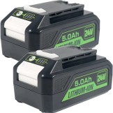 For Greenworks 24V 5.0Ah BAG710 Li-ion Battery Replacement (Twin Pack)